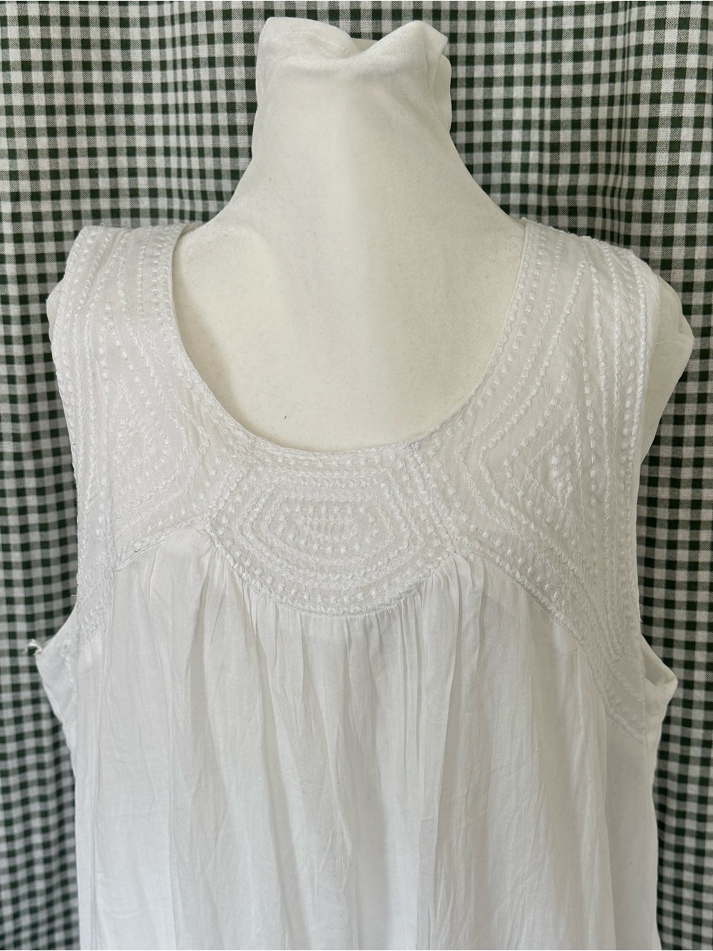 OSO Casuals Sleeveless White 100% Cotton Sleeveless Maxi Dress Sz 1X - Picture 2 of 5